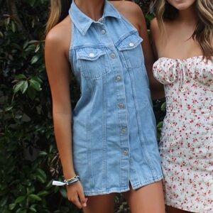 Zara denim halter dress